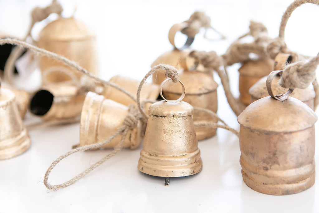 Three Cone Brass Hanging Bells