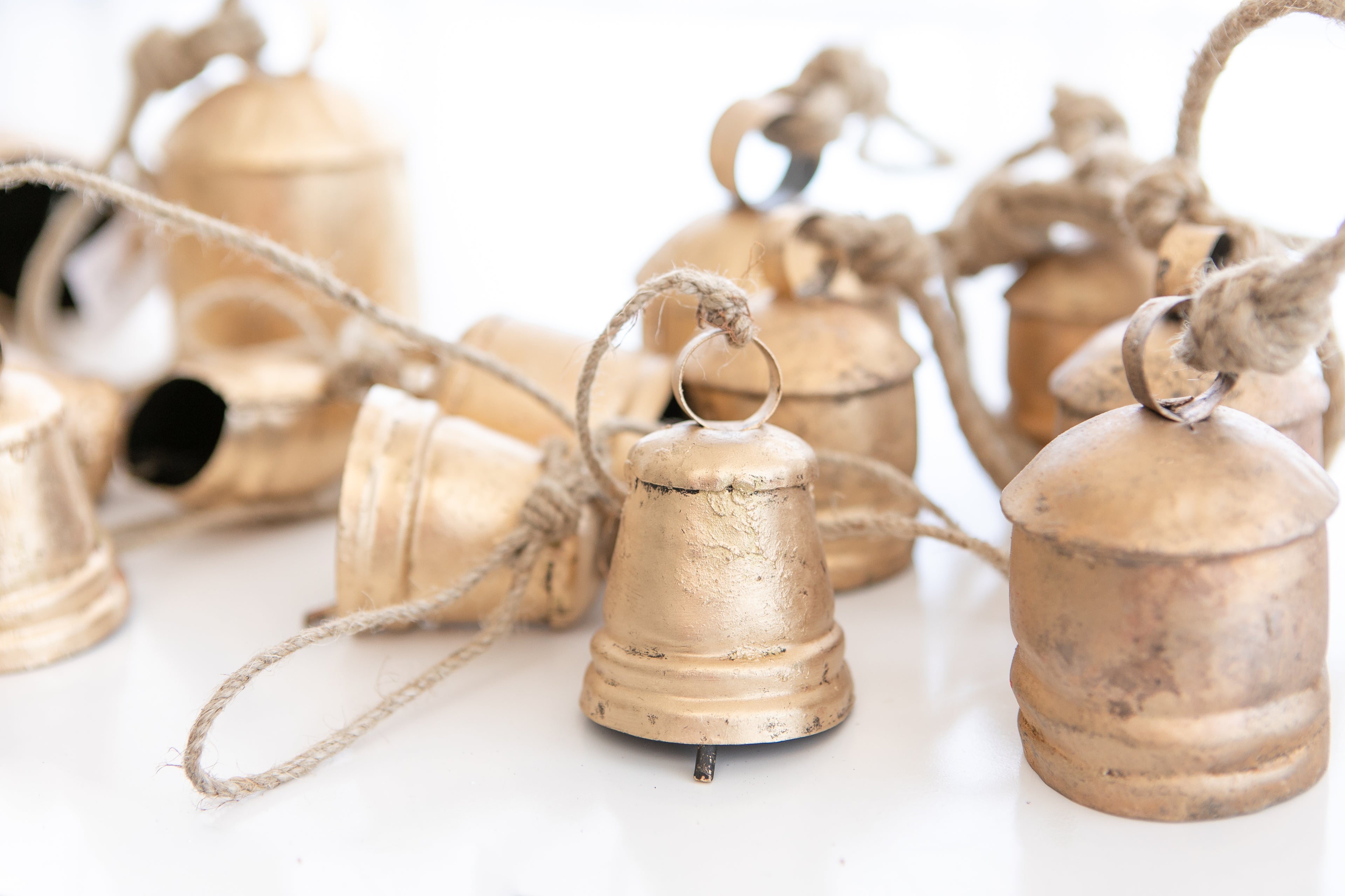 Three Cone Brass Hanging Bells