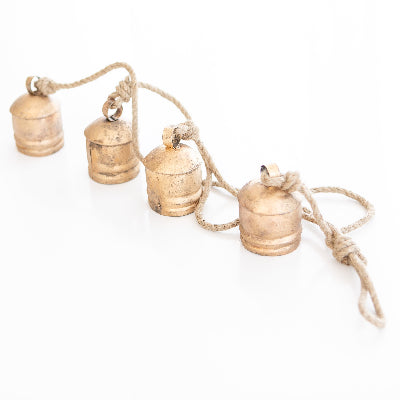 Four Rustic Iron Hanging Tula Bells