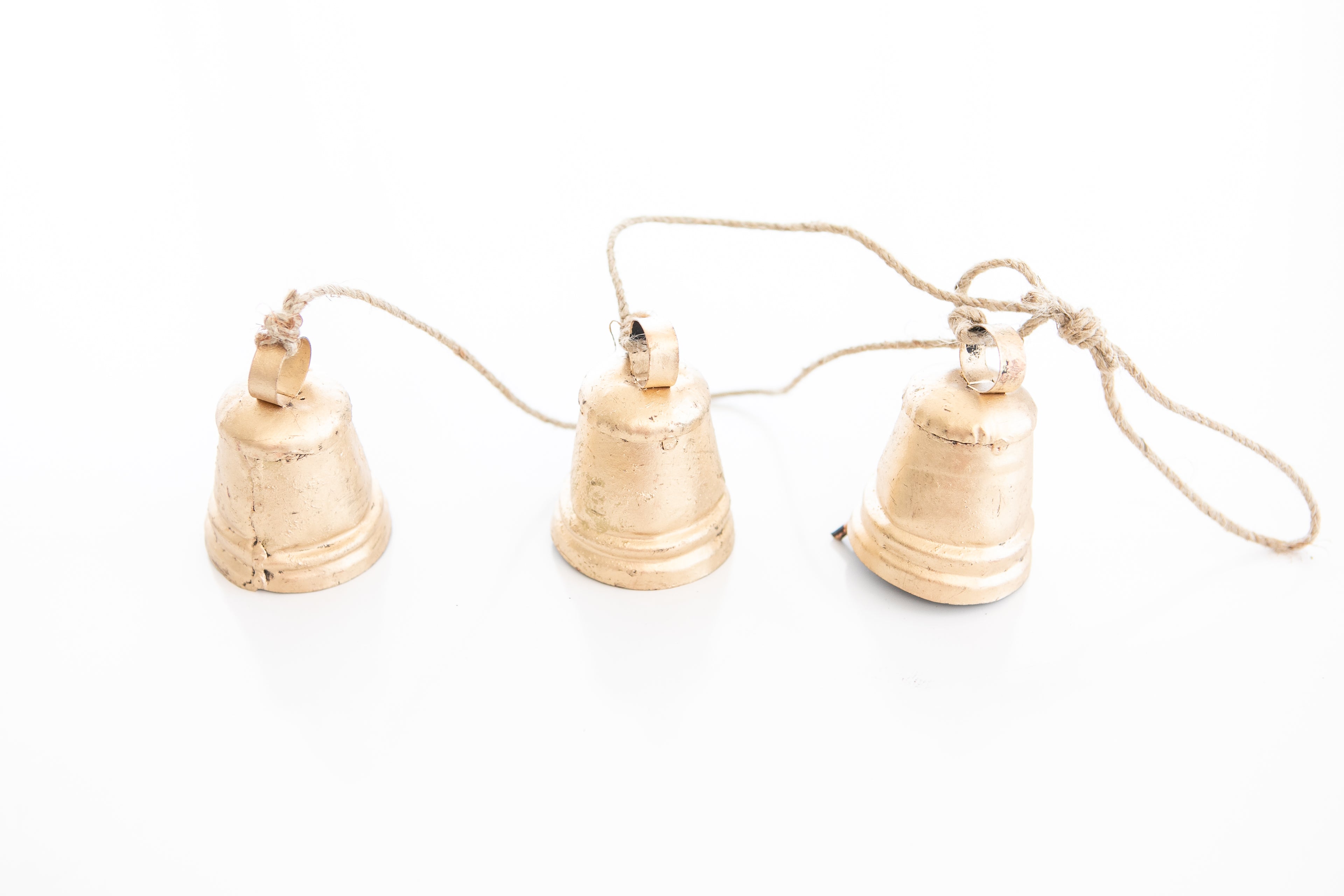Three Cone Brass Hanging Bells