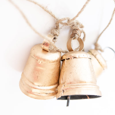 Three Cone Brass Hanging Bells