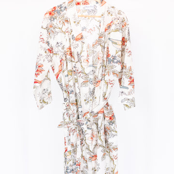 Birds of Paradise Cotton Robe Knee Length