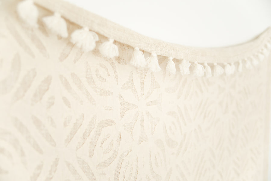 Cream Cutwork Throw