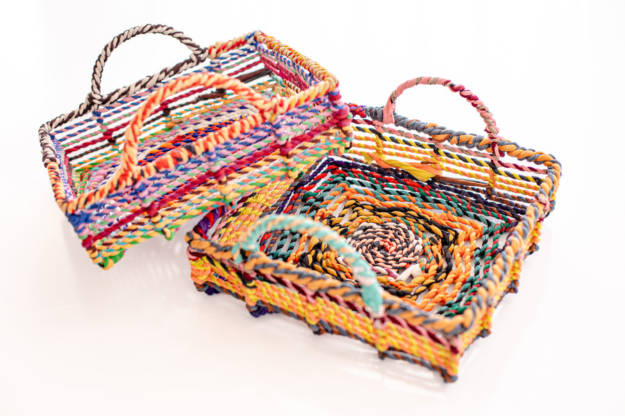 Sari Wrapped Wire Square Tray