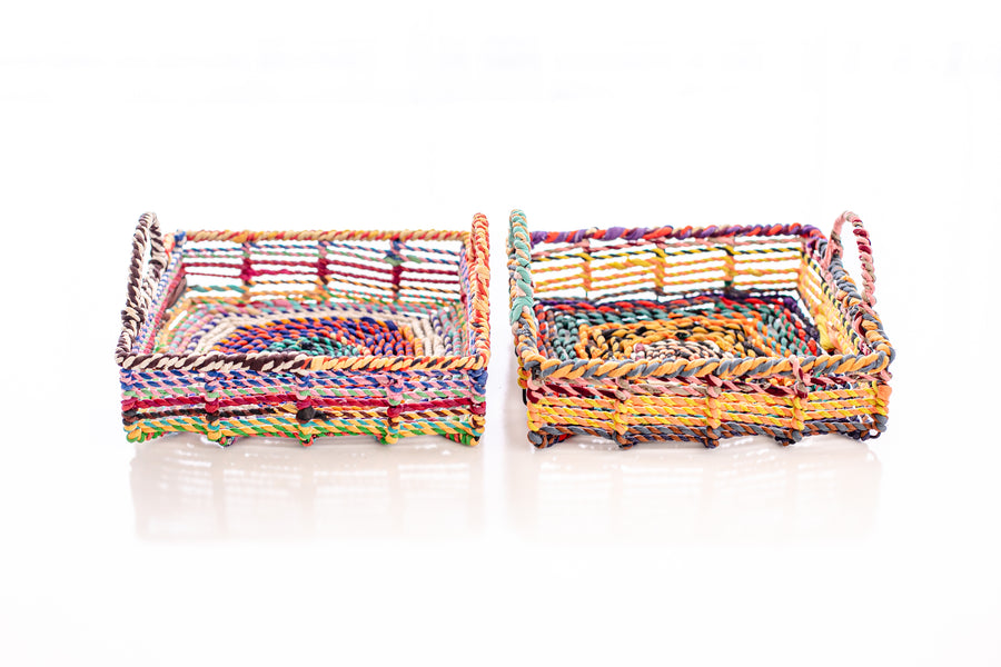 Sari Wrapped Wire Square Tray