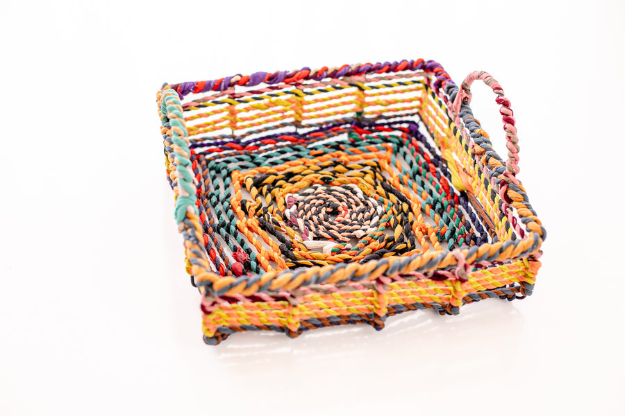 Sari Wrapped Wire Square Tray