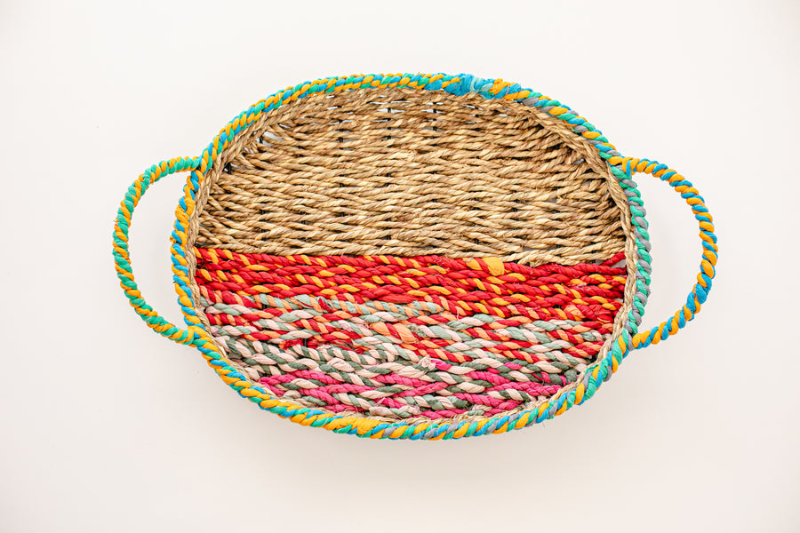 Oval Sari Wrapped Wire Tray