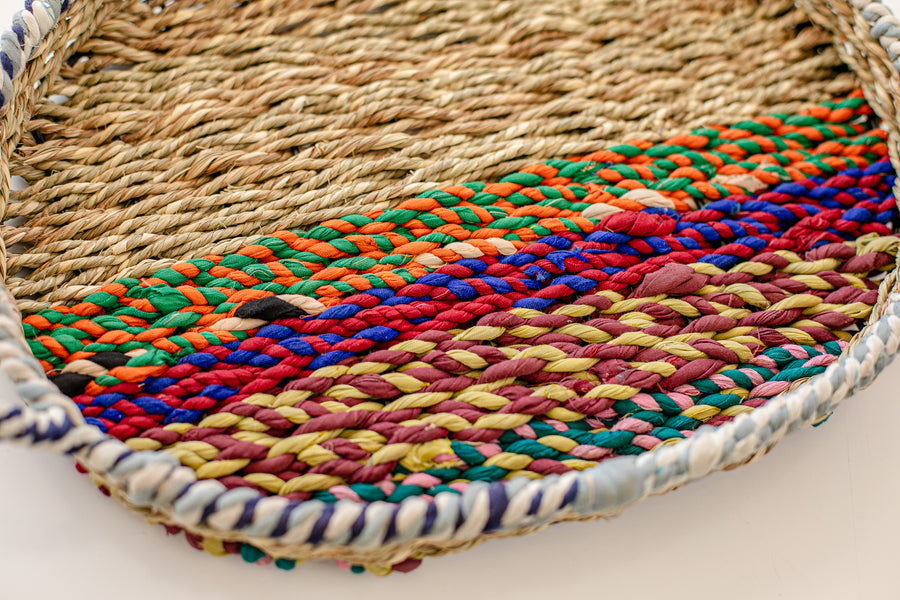 Oval Sari Wrapped Wire Tray