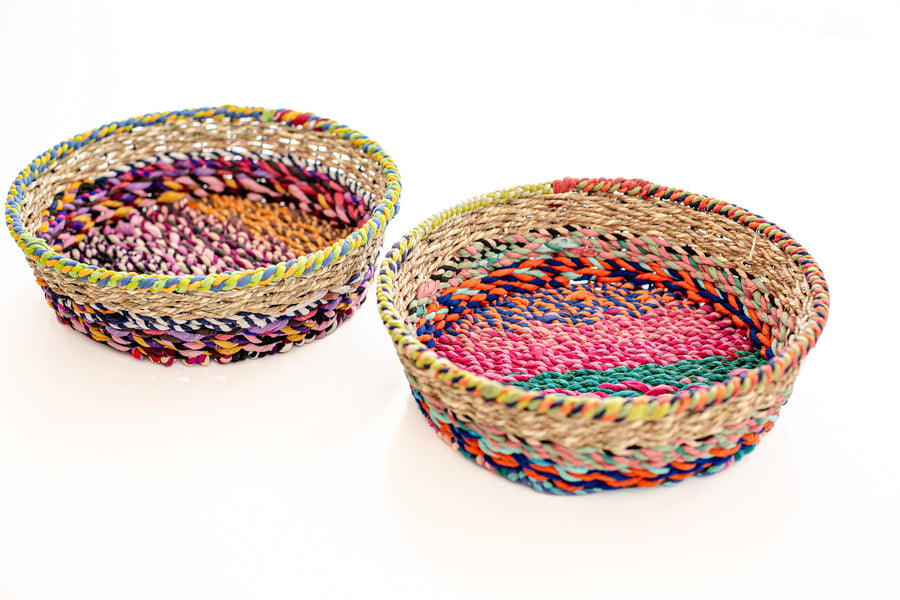 Sari & Jute Wrapped Wire Bowl