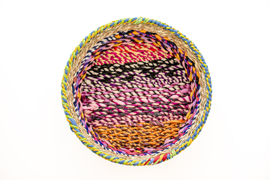 Sari & Jute Wrapped Wire Bowl