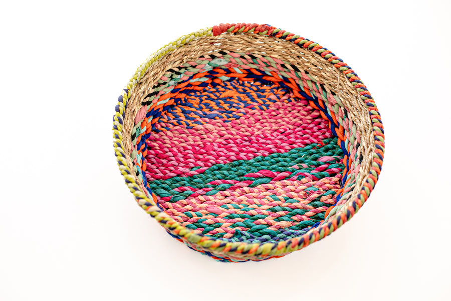 Sari & Jute Wrapped Wire Bowl