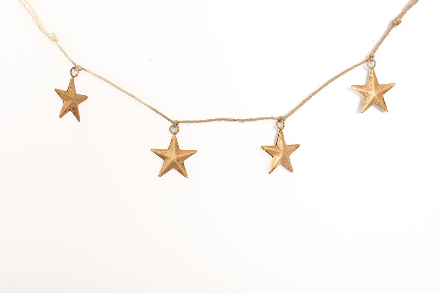 Gold Brass Star Garland