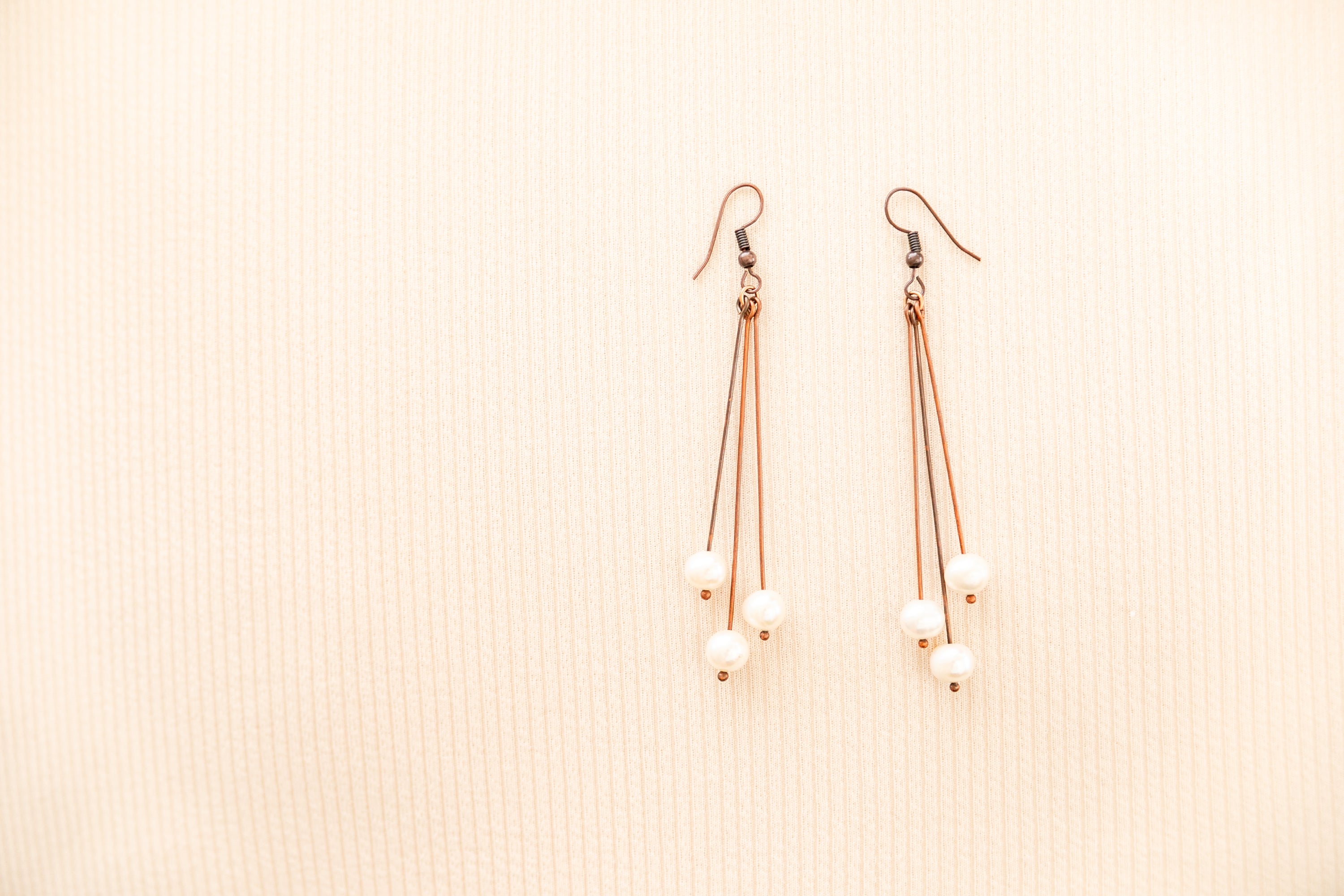 Shooting Star Pearl Earrings -Copper