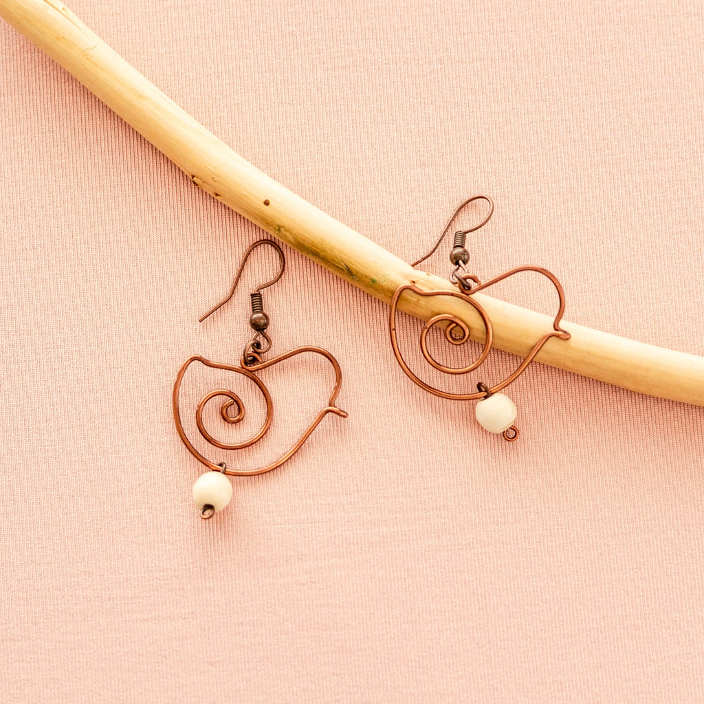 Fly Away Earrings -White Turquoise