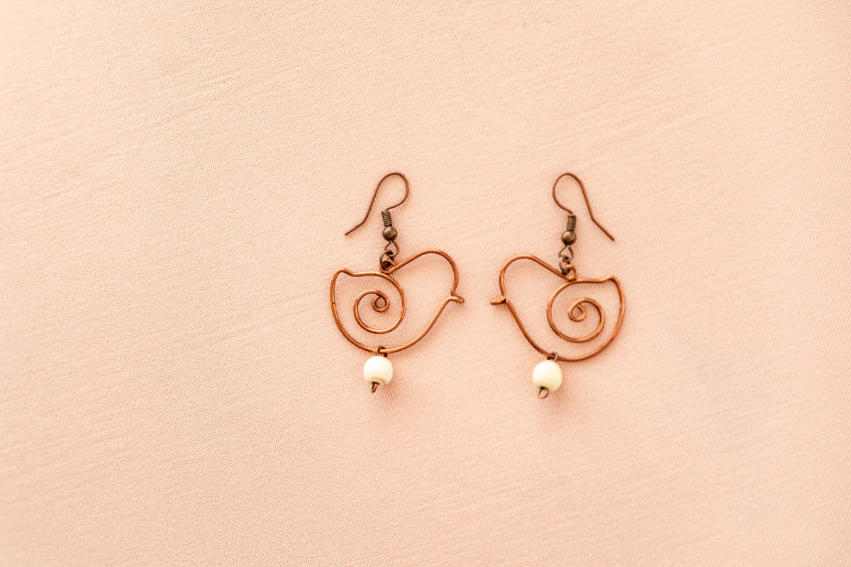 Fly Away Earrings -White Turquoise
