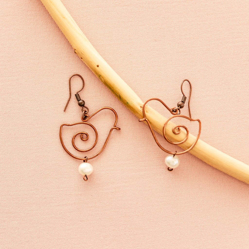 Fly Away Earrings -Pearl