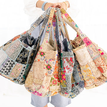 Sky Patchwork Tote