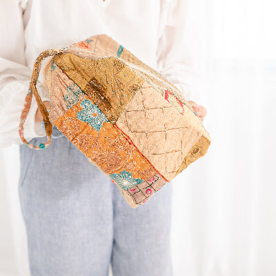 Tan Patchwork Travel Bag