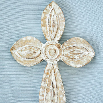 Whitewash Wood Cross Large