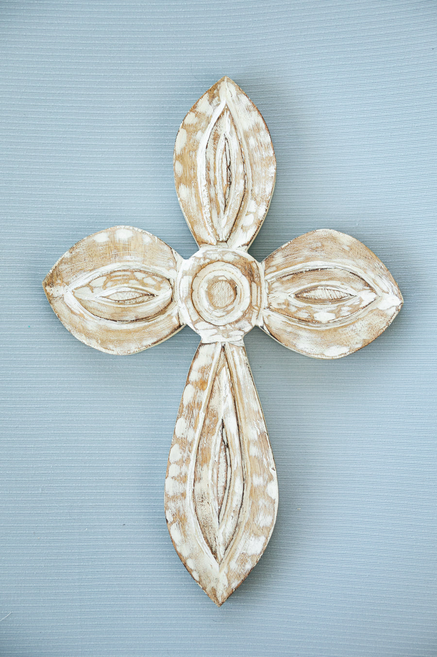 Whitewash Wood Cross Large