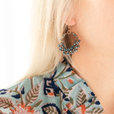 Twisted Treasure Hoops - Dusty Blue