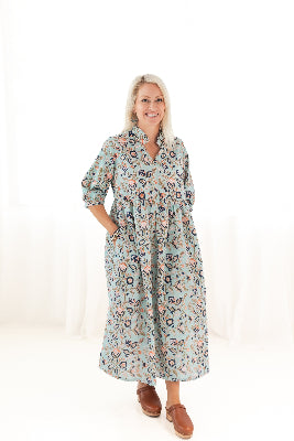 The Aqua Somerset Block Print Dress