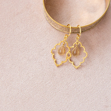 Golden Moroccan Chandelier Teardrop Earrings