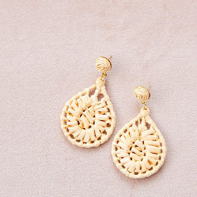 Radiance Raffia Dangles - Peach