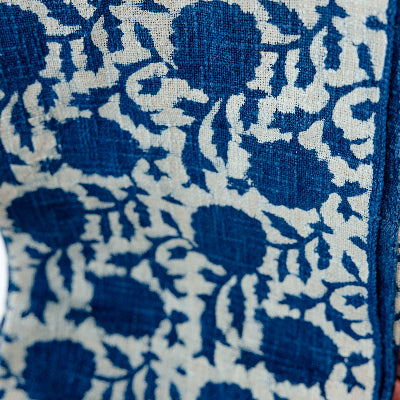 Indigo Fields Block Print Throw