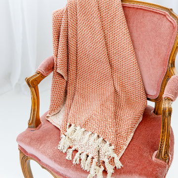 Woven Coral Throw