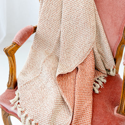 Woven Coral Throw