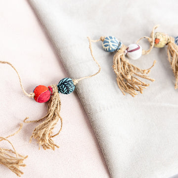 Holiday Jute Garland with Recycled Sari