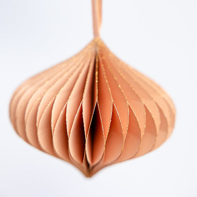 Honeycomb Lantern Ornament - Peach