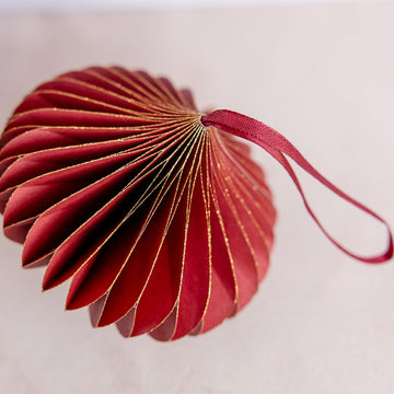 Honeycomb Lantern Ornament - Crimson