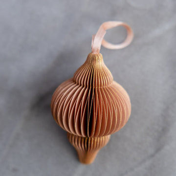 Tiered Honeycomb Lantern Ornament - Peach