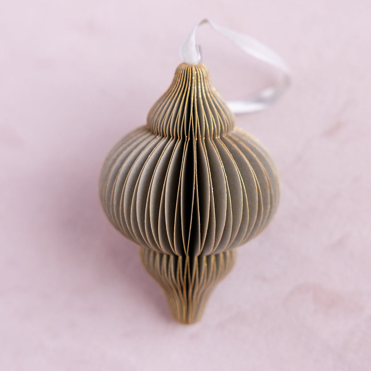 Tiered Honeycomb Lantern Ornament - Gray