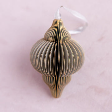 Tiered Honeycomb Lantern Ornament - Gray