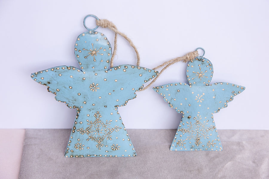 Small Blue Hanging Angel