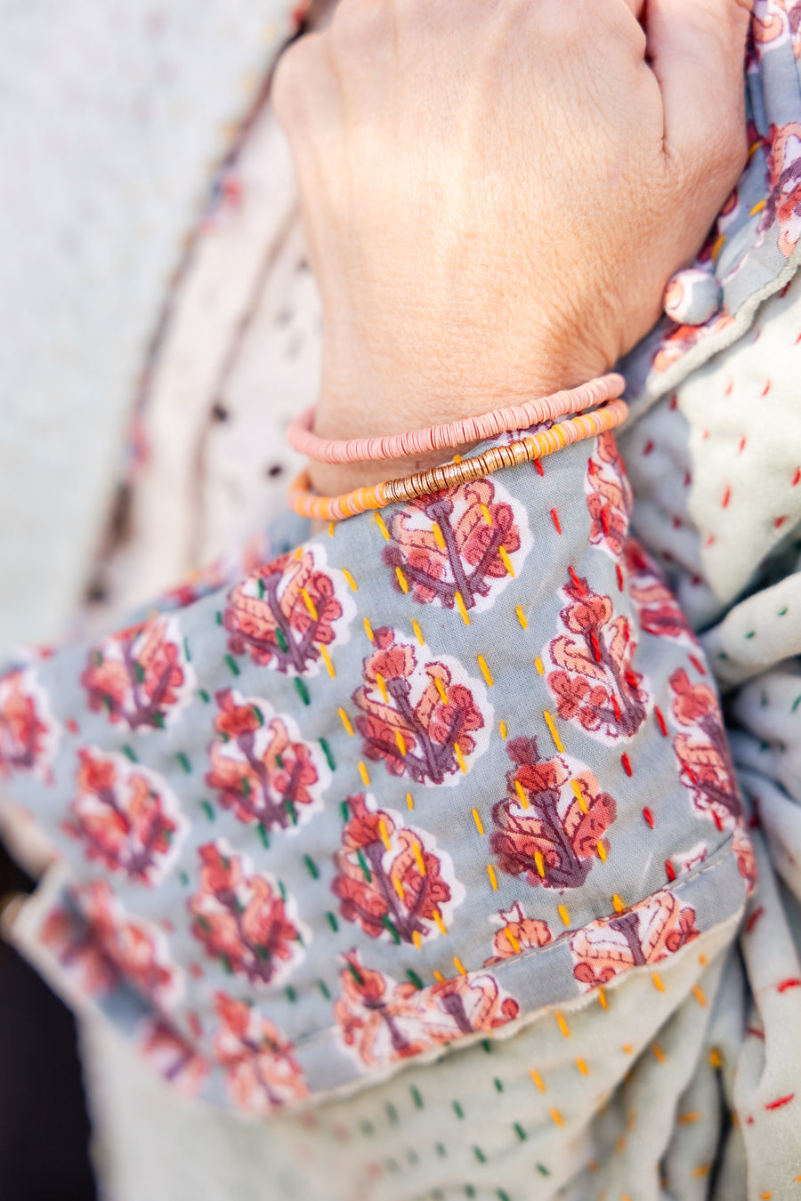 Coral Sunset Layered Bracelet