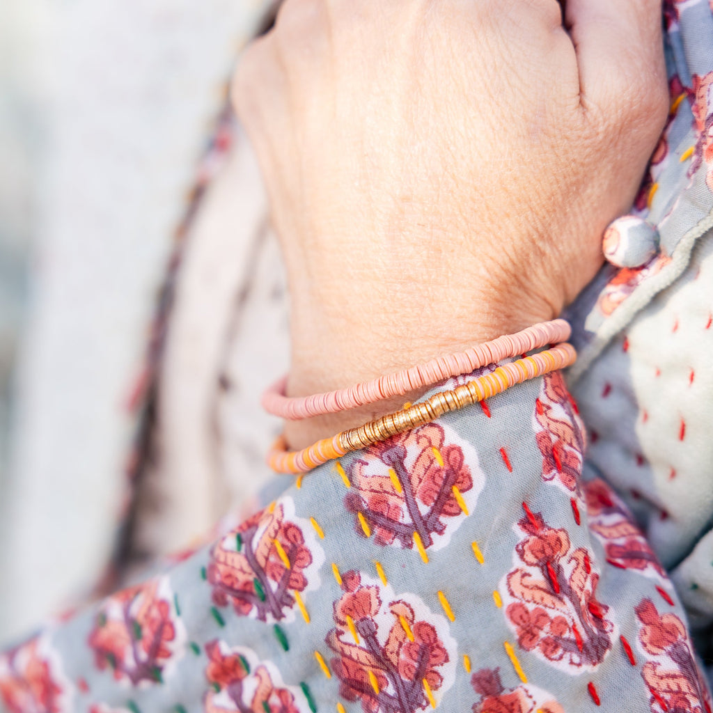 Coral Sunset Layered Bracelet