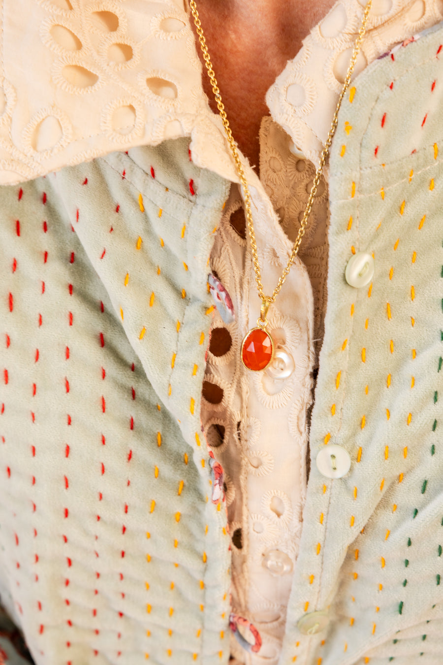 Carnelian Onyx Pendant Necklace