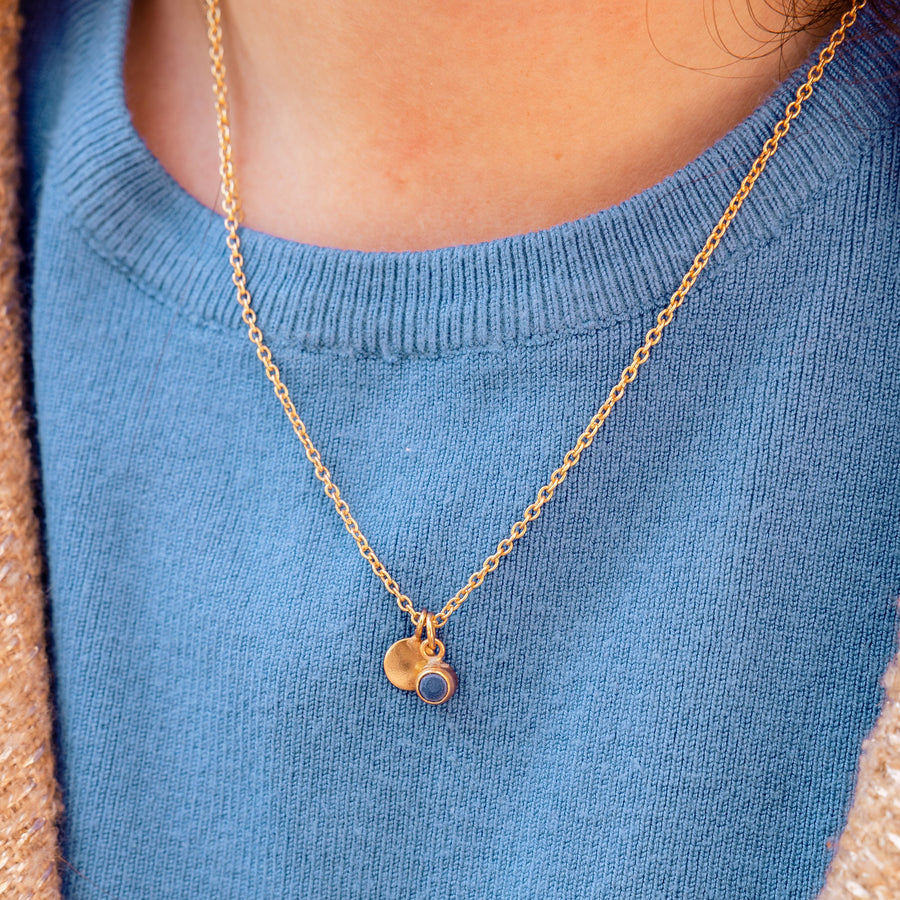 Lapis Charm Pendant Necklace