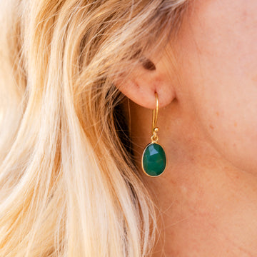 Emerald Glow Hoop Earrings