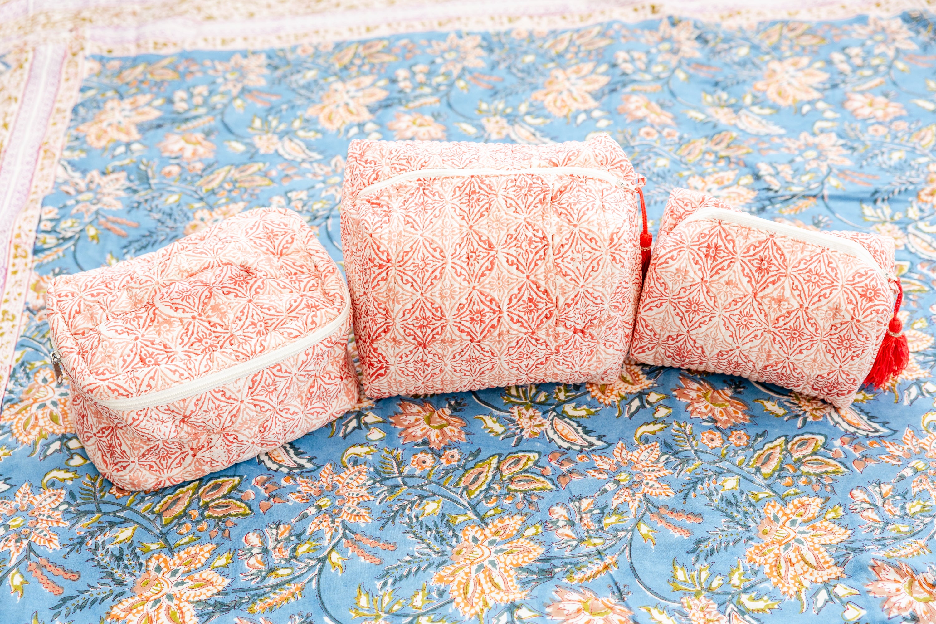 Coral Medallion Small Cosmetic Pouch