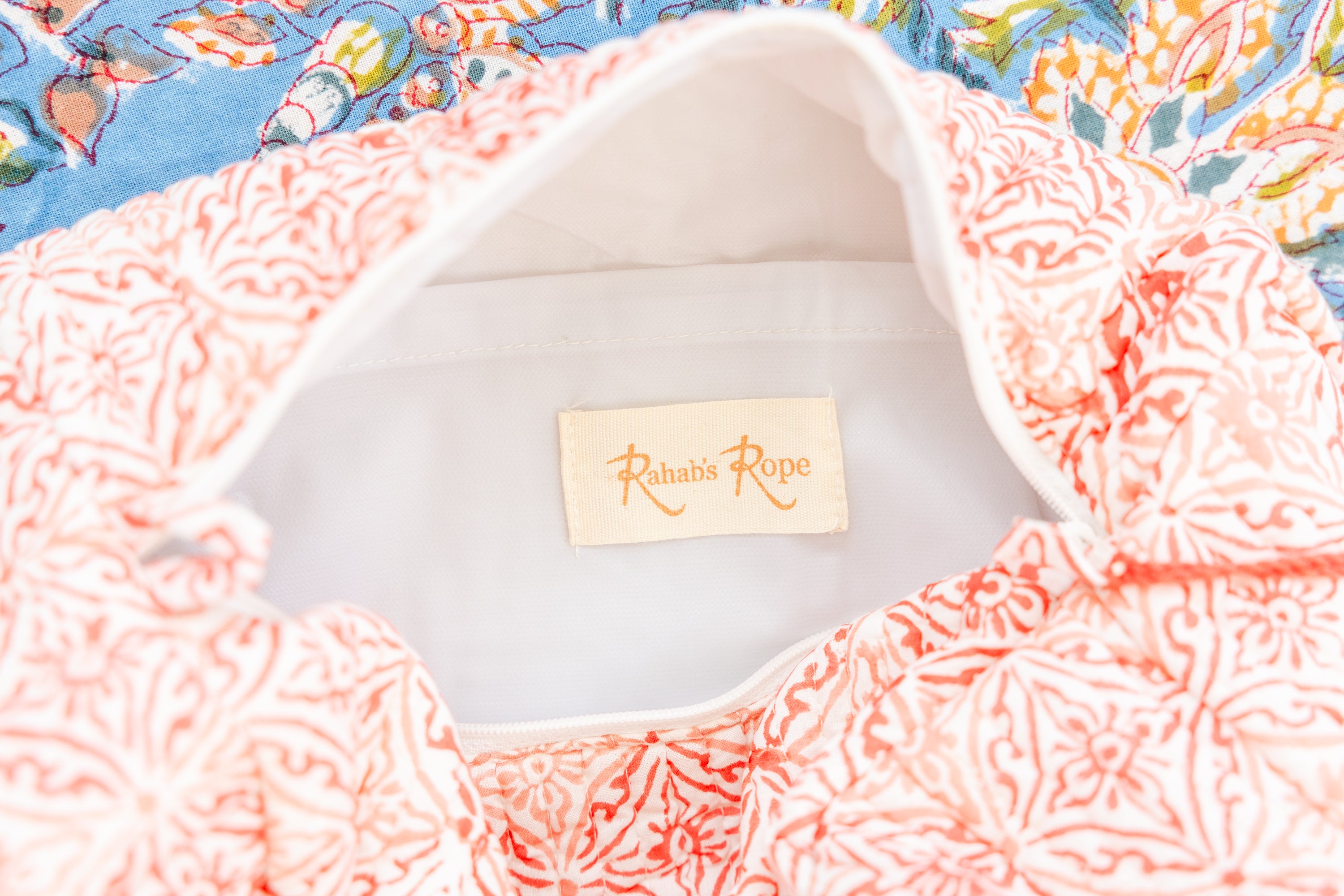 Coral Medallion Small Cosmetic Pouch