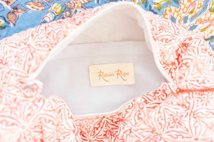 Coral Medallion Small Cosmetic Pouch