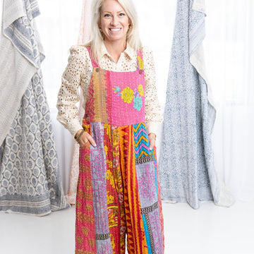 Kantha Kaleidoscope Overalls