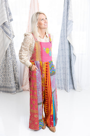 Kantha Kaleidoscope Overalls
