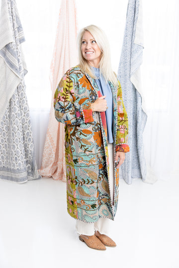 Embroidered Tapestry Trail Kantha Coat