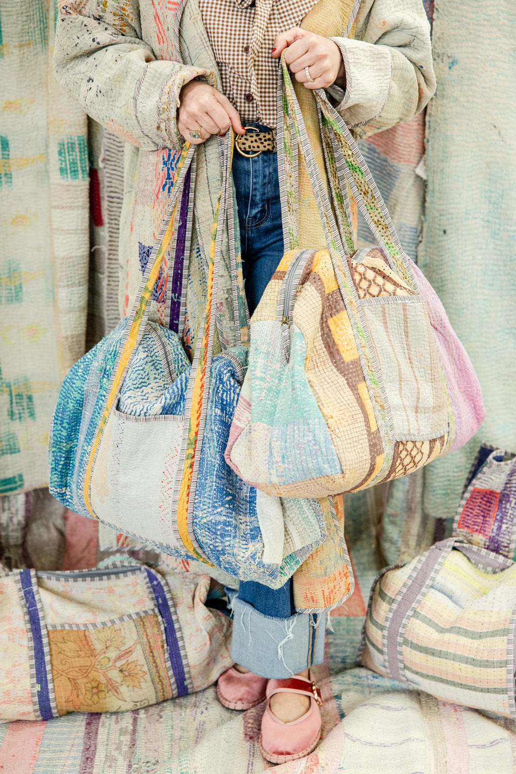 Heritage Stitch Antique Kantha Duffle Bag